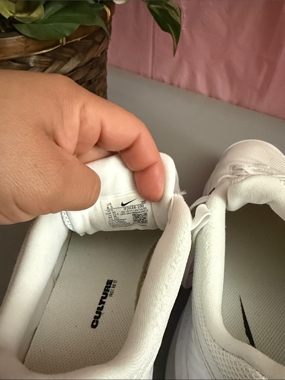 Nike Air Max Women's White Sneakers with Black Swoosh - Picture 5 of 5